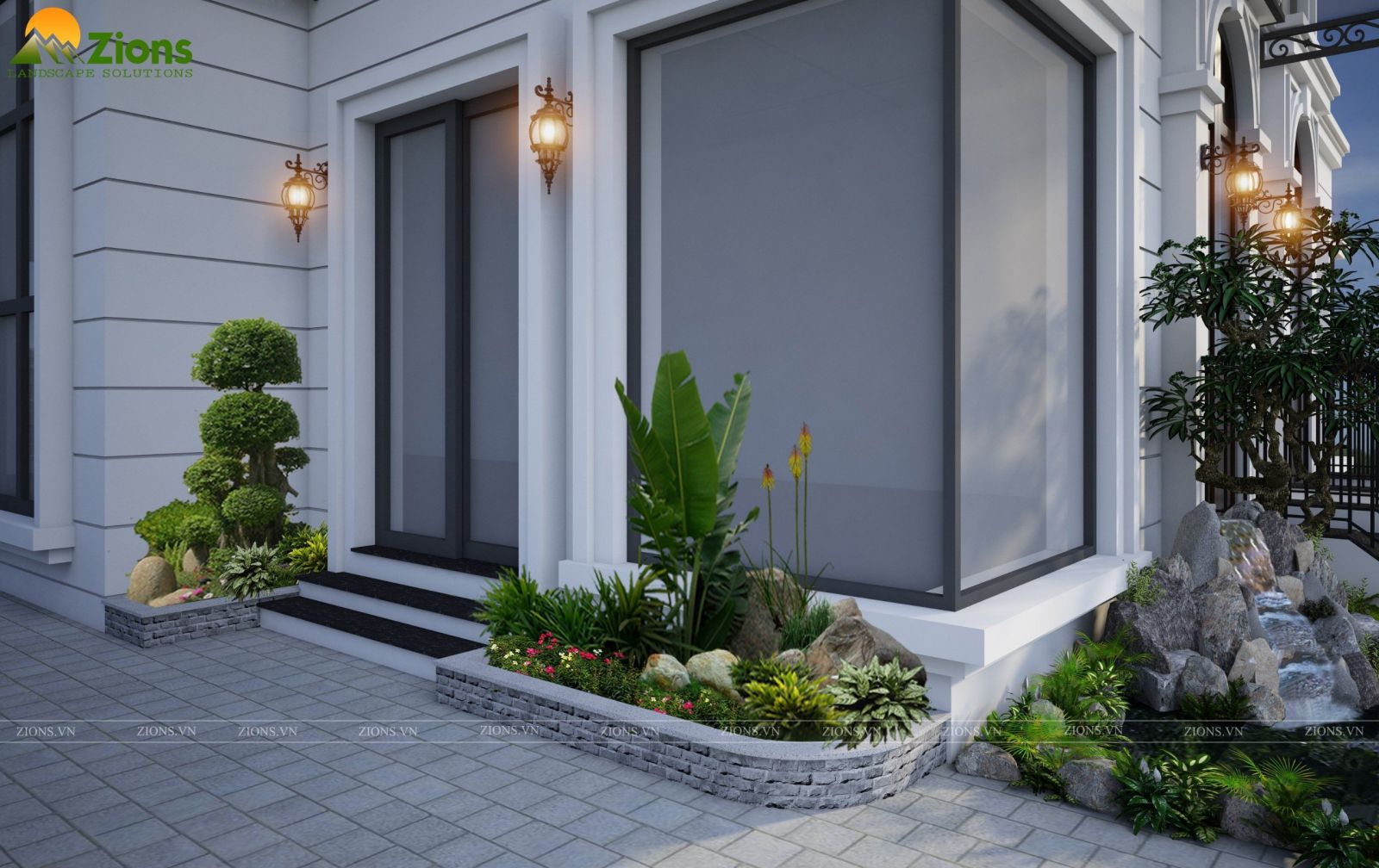 Thiết kế thi công sân vườn biệt thự Vinhomes Green Bay - Zion's